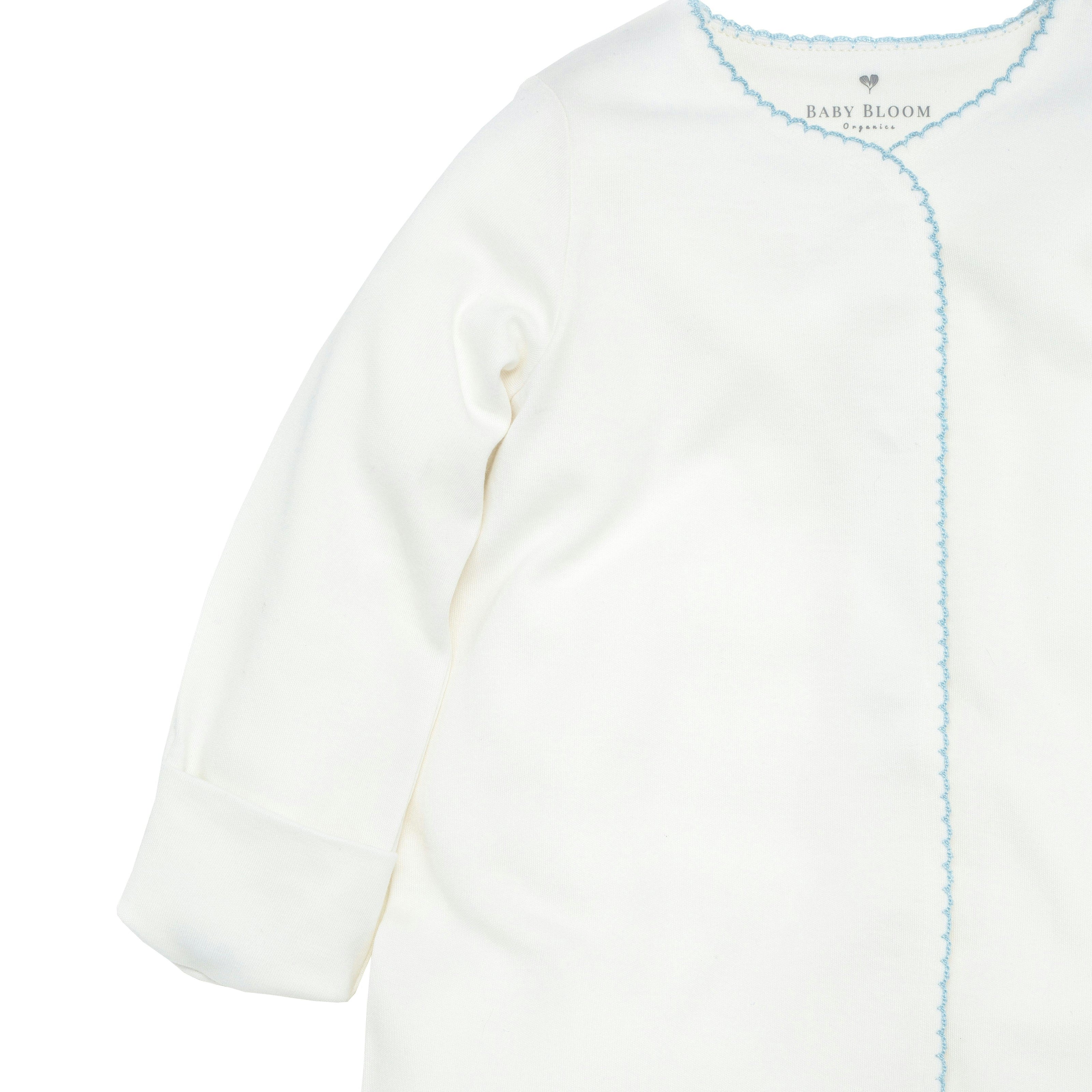 Organic Pima Baby Gown Baby Blue