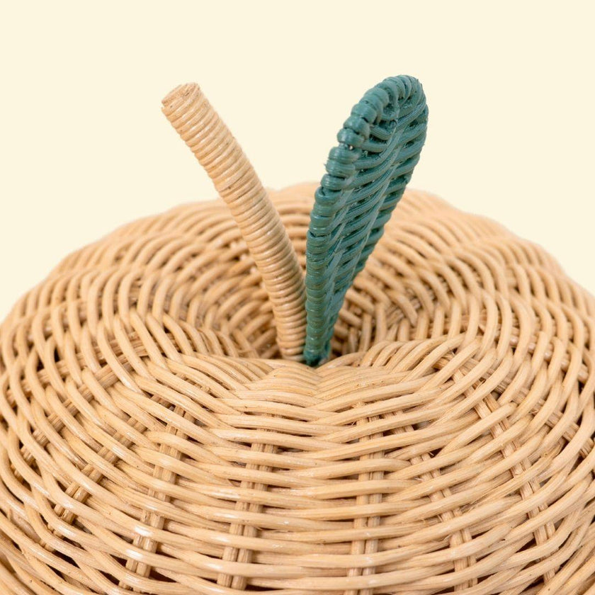 Handcrafted - Apple Rattan Storage Basket Natural (Small) - Rattan Wicker