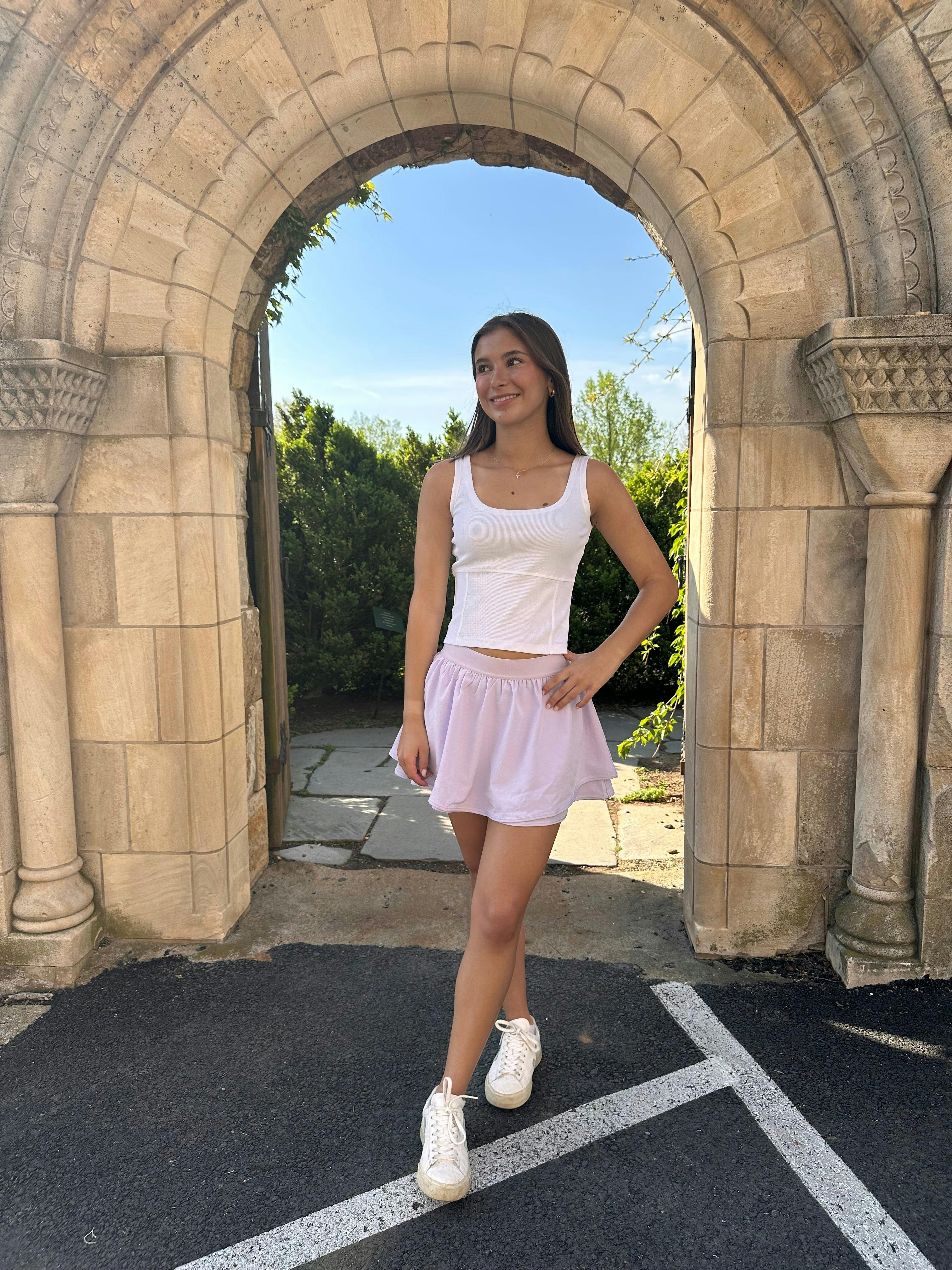 Lavender Gathered Mini Skort