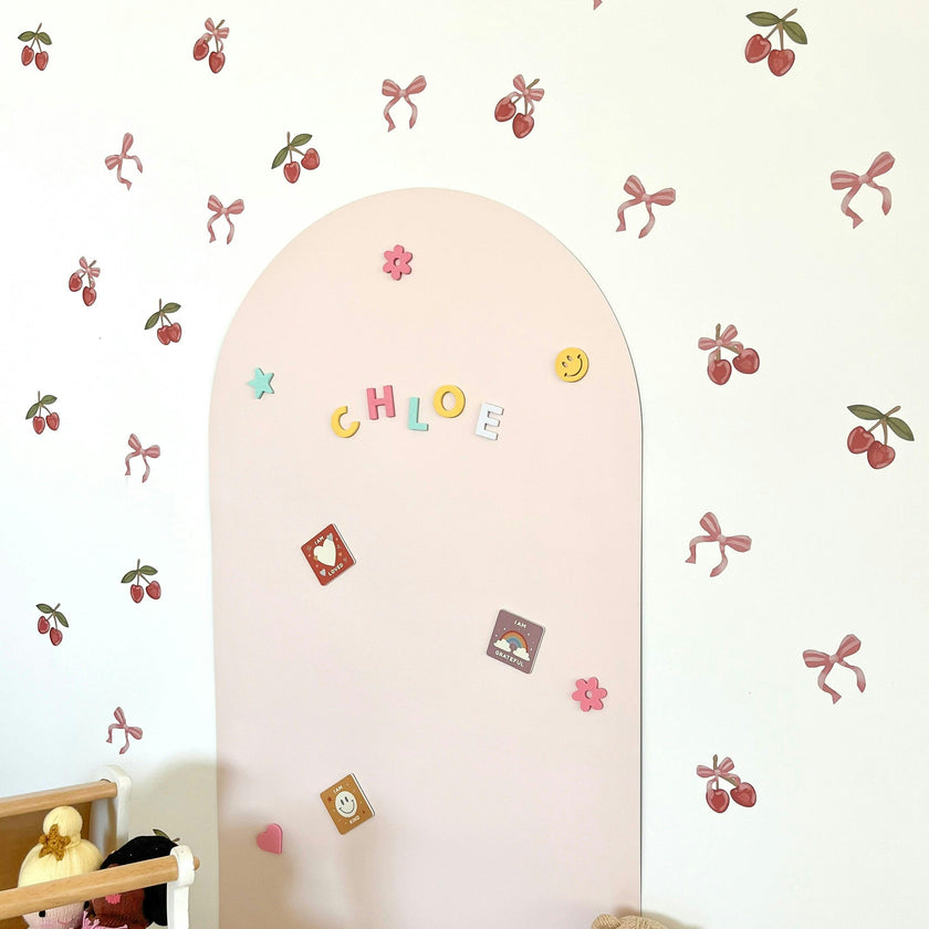 Peel & Stick Fabric Wall Stickers - Cherries & Bows