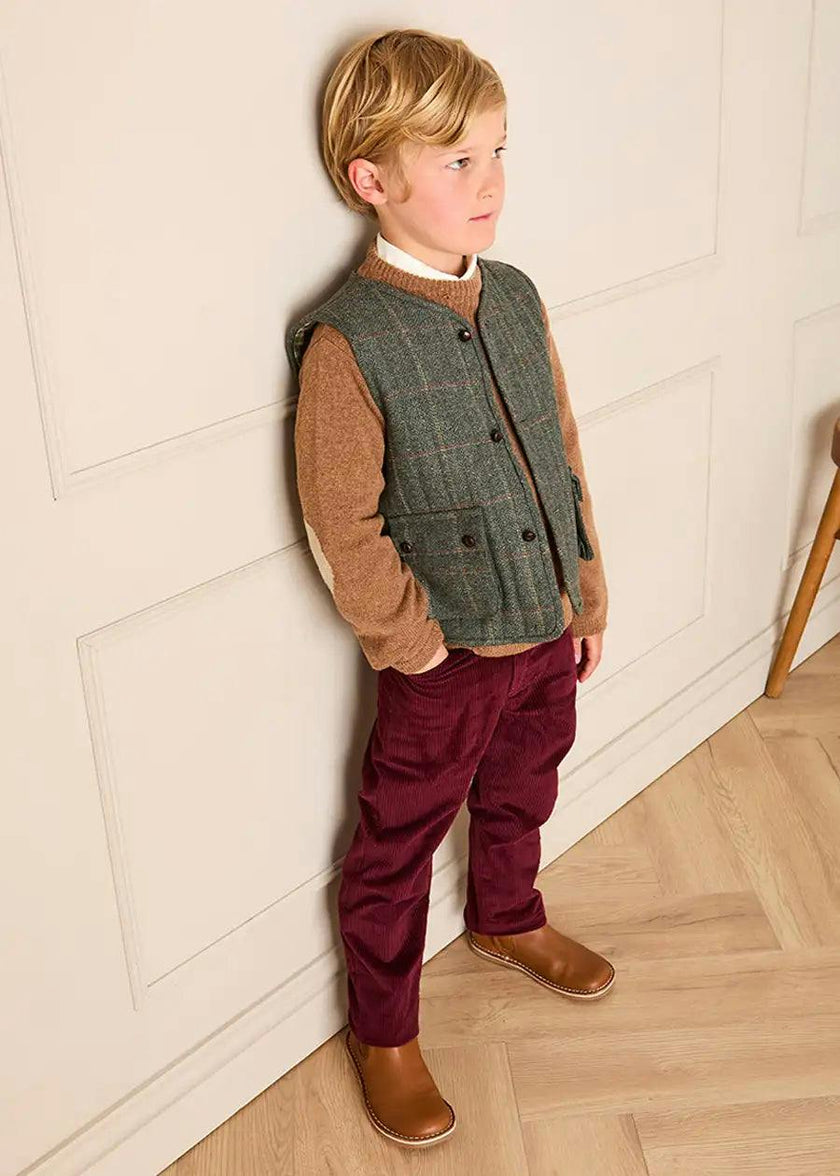 Corduroy Five Pocket Trousers in Burgundy (4-10yrs)