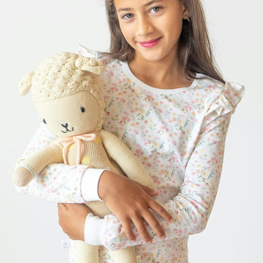 Winter Flowers Pima Long Pajama Set