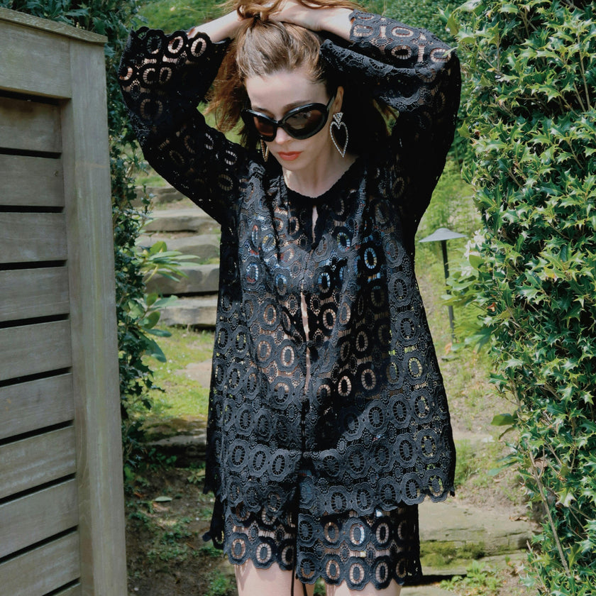 The Kaya Short - Black Broderie