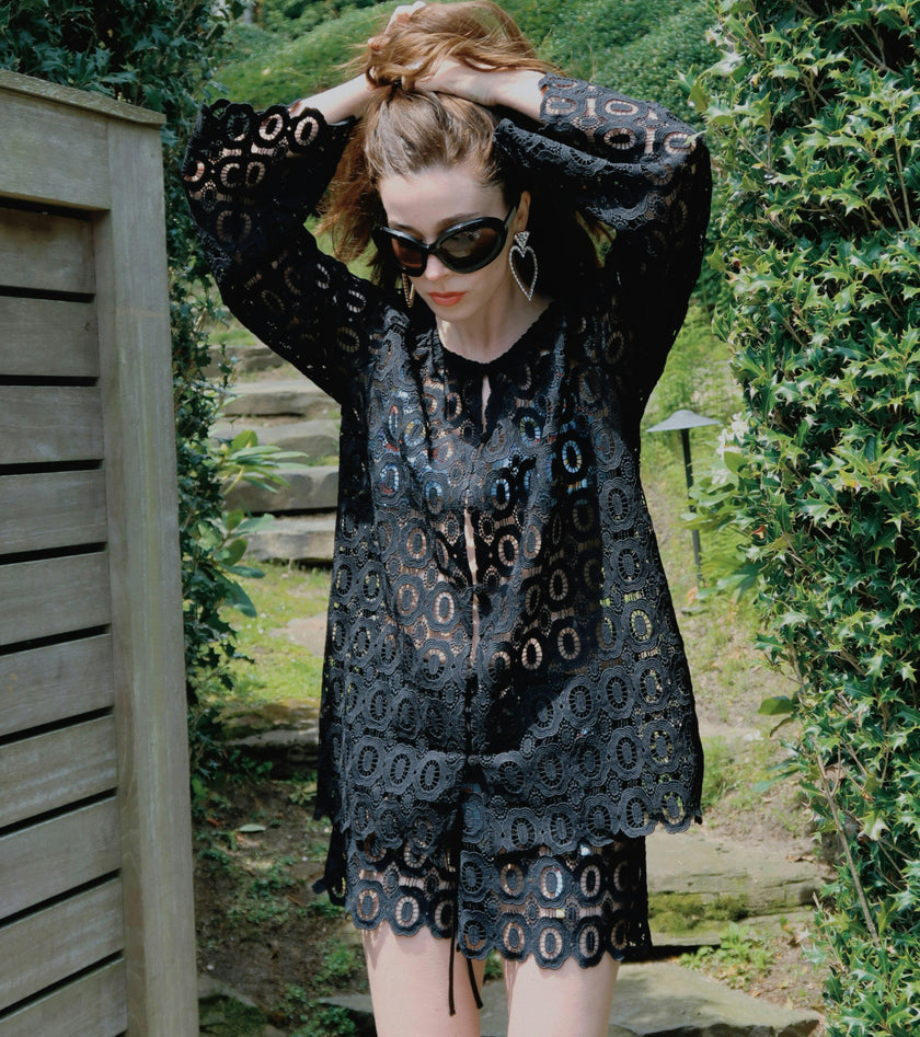 The Kaya Short - Black Broderie