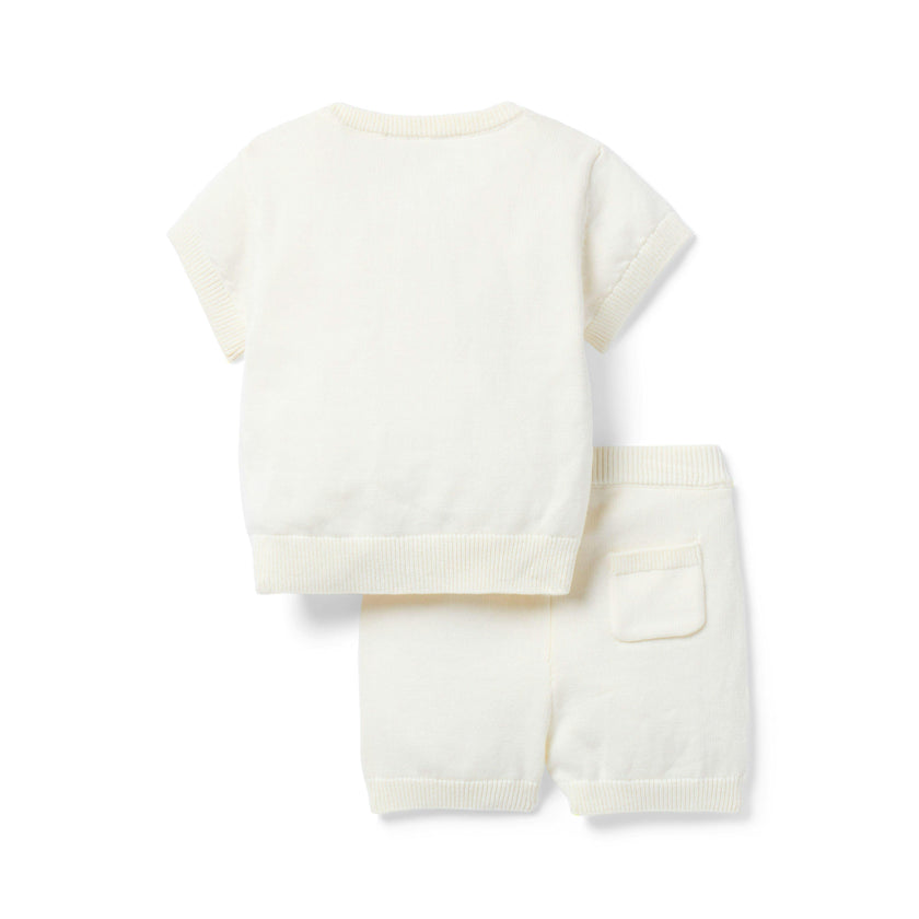 The Flag Matching Baby Set, ivory