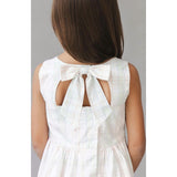 Organic Stretch Poplin Button Back Party Dress, White