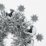 Packed Party Disco Ball Novelty Headband - Silver Tinsel Satin Headband with Multi-Size Disco Balls and Silver Glitter Stars, One Size Fits All