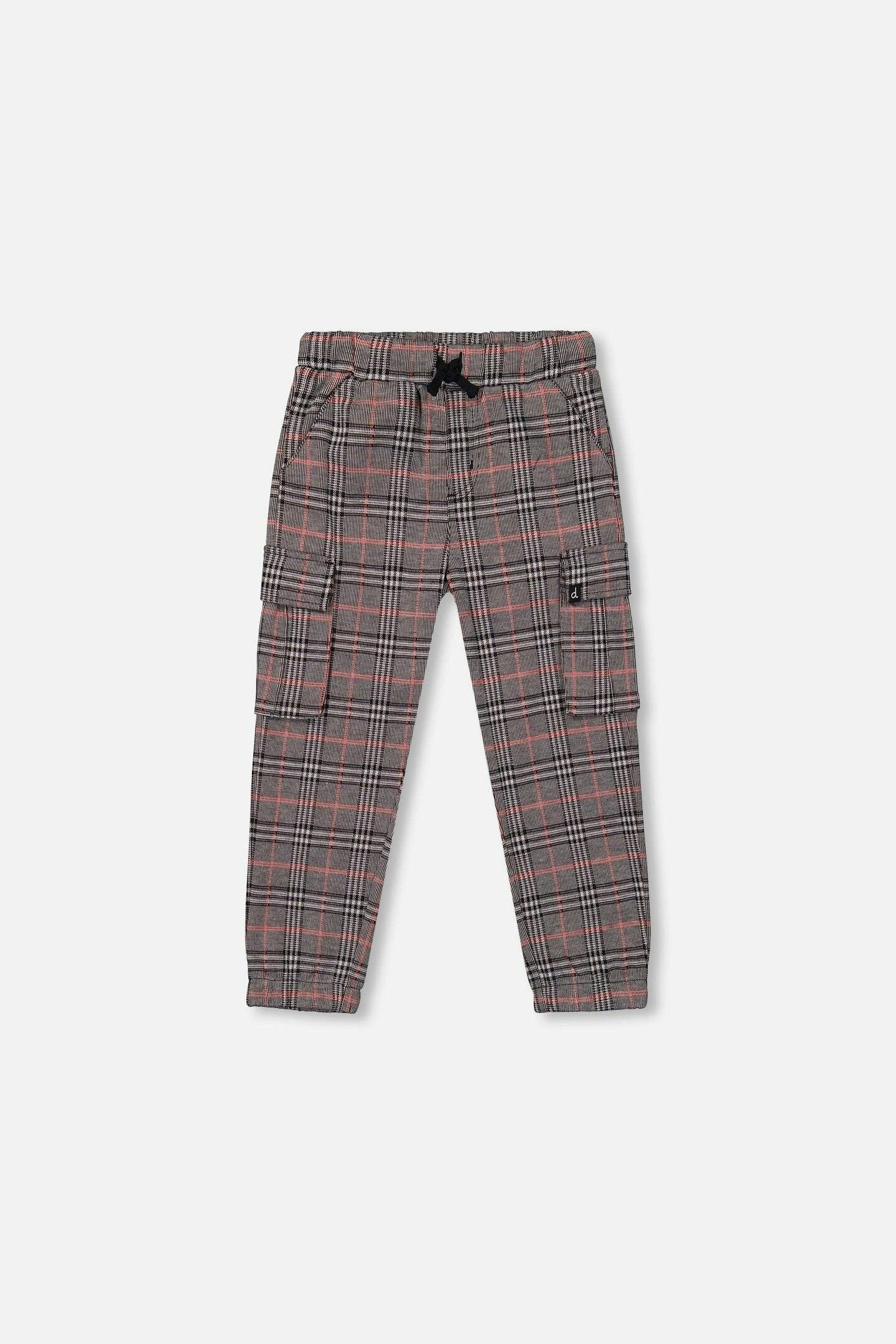 Plaid Cargo Pant Gray And Black