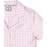 Women's Twill Pajama Short Set in Pink Gingham