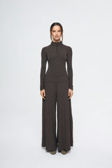 women's palazzo pants - choco dots