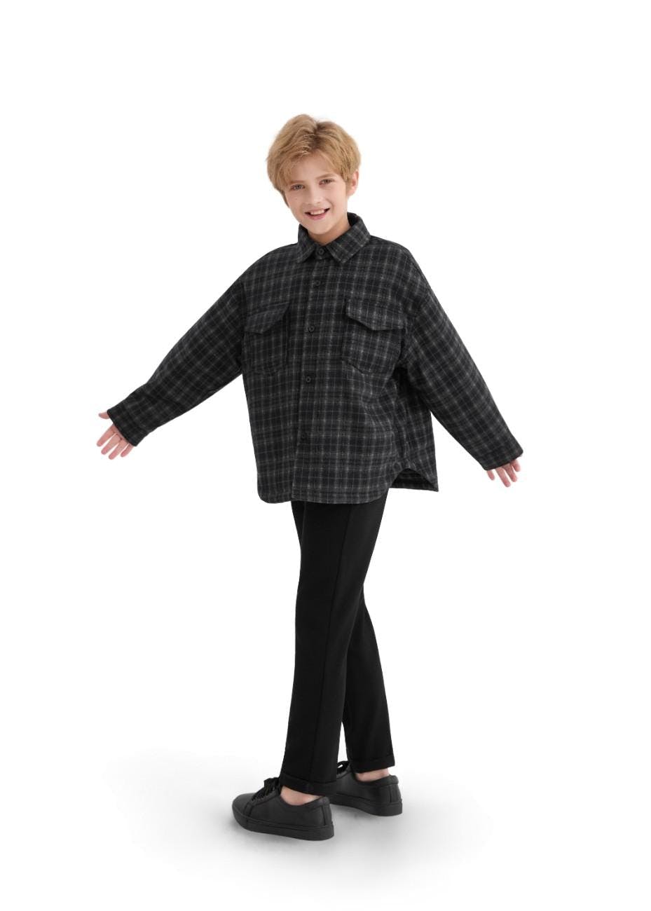 Black Plaid Flannel Shirt