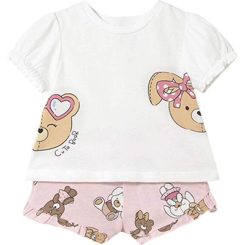 Teddy Baby Rose Shorts Set