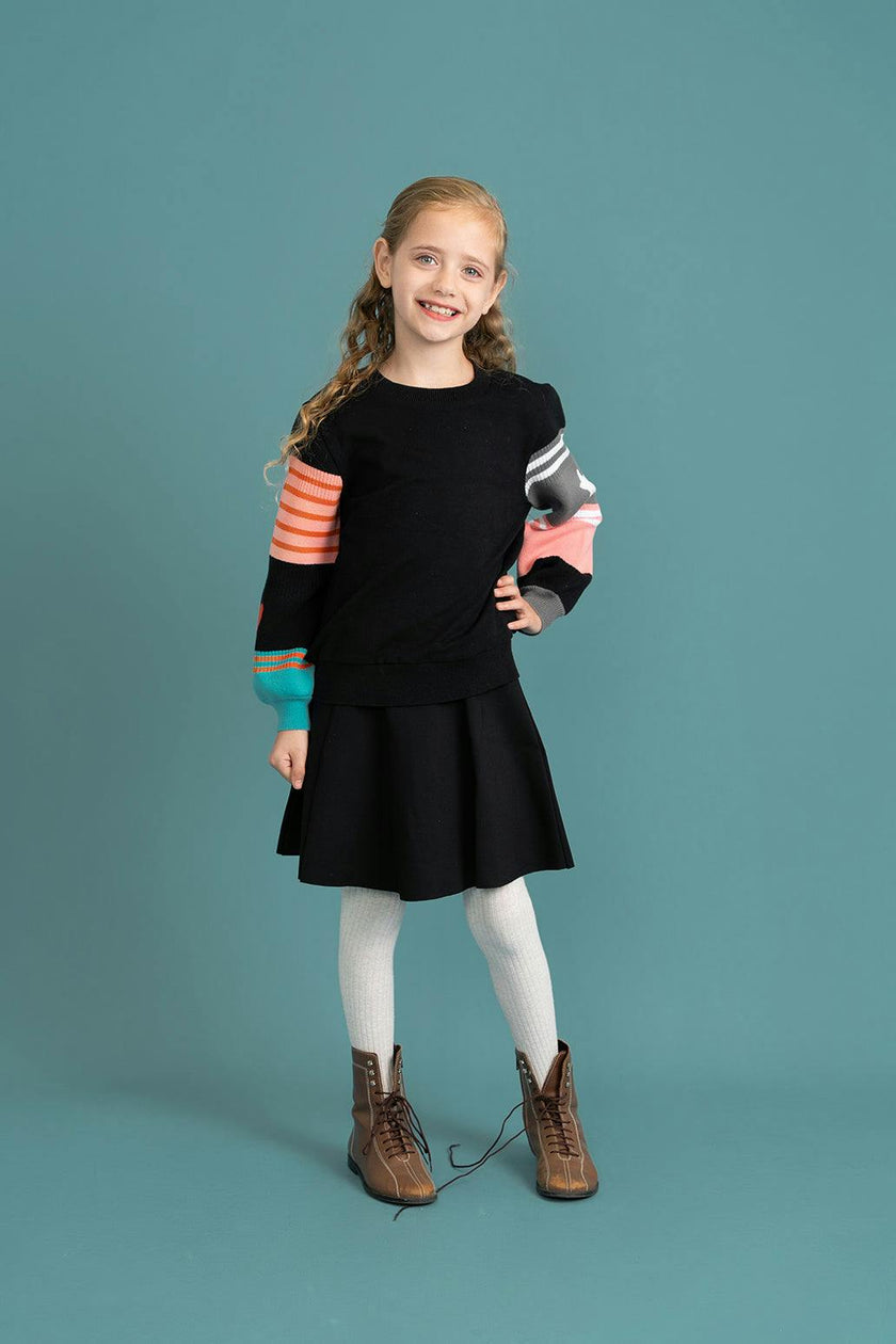 Striped Knit Fleece Top