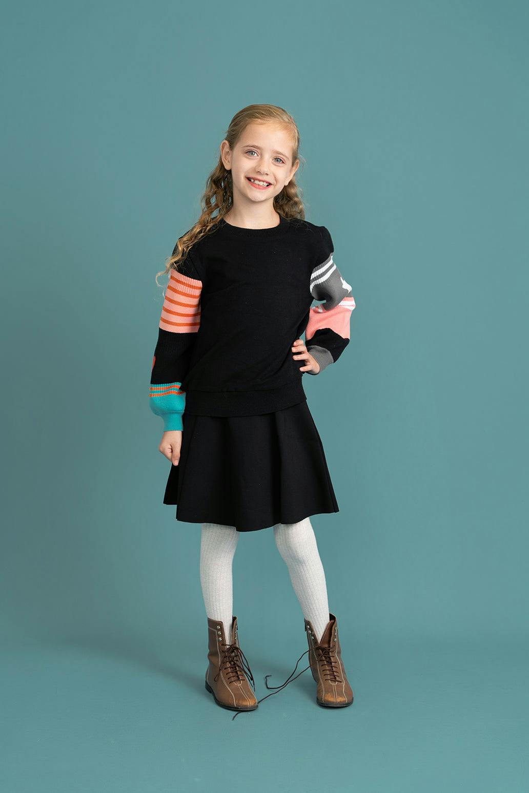 Striped Knit Fleece Top