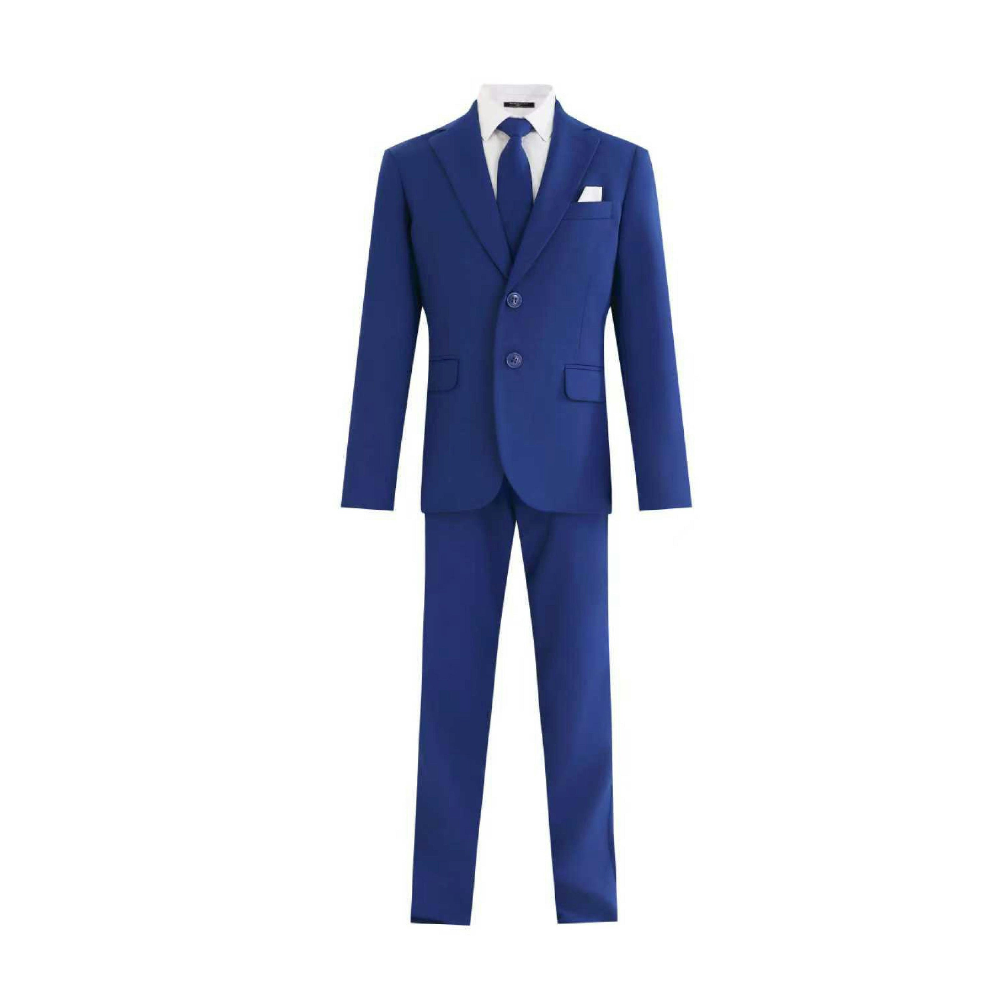 Royal Blue Four-Piece Tailored Suit Set