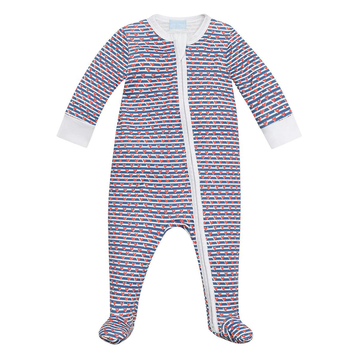Sailor Hearts Zip Baby Onesie