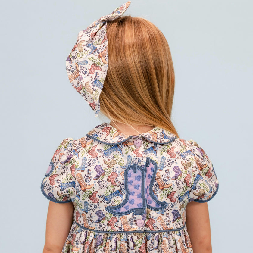Sarita Girl Dress - Boots Print