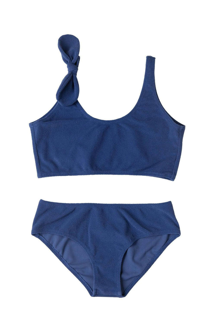Victoria Towelling Bikini in Spaceblue