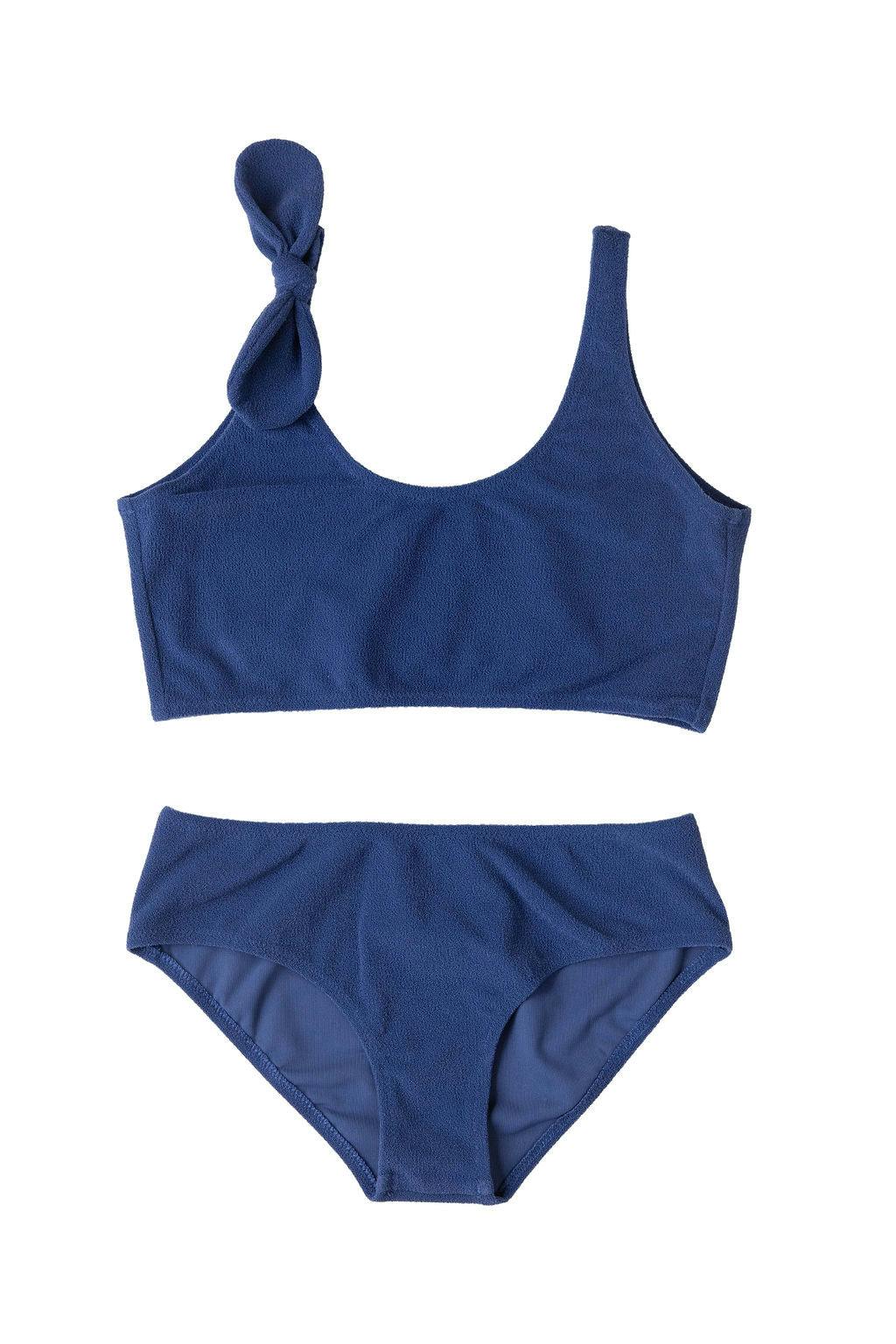 Victoria Towelling Bikini in Spaceblue