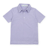 Will Boys' Performance Polo by LH Sport Purple Stripes