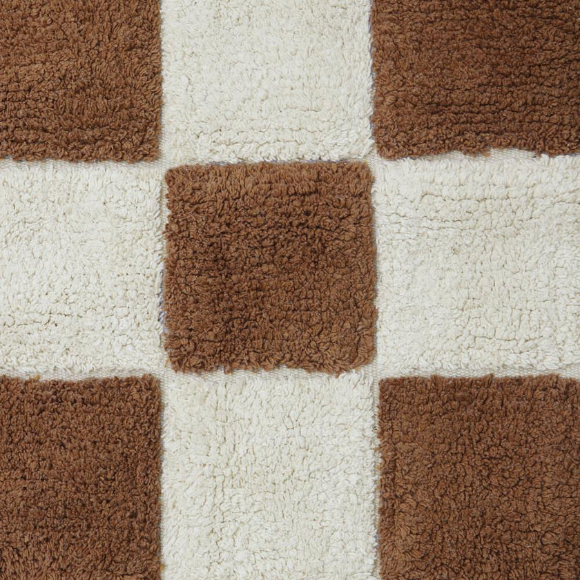 Kitchen Tiles Checkerboard Pattern Washable Rug