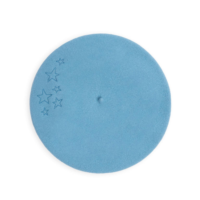 children's wool beret - blue stars