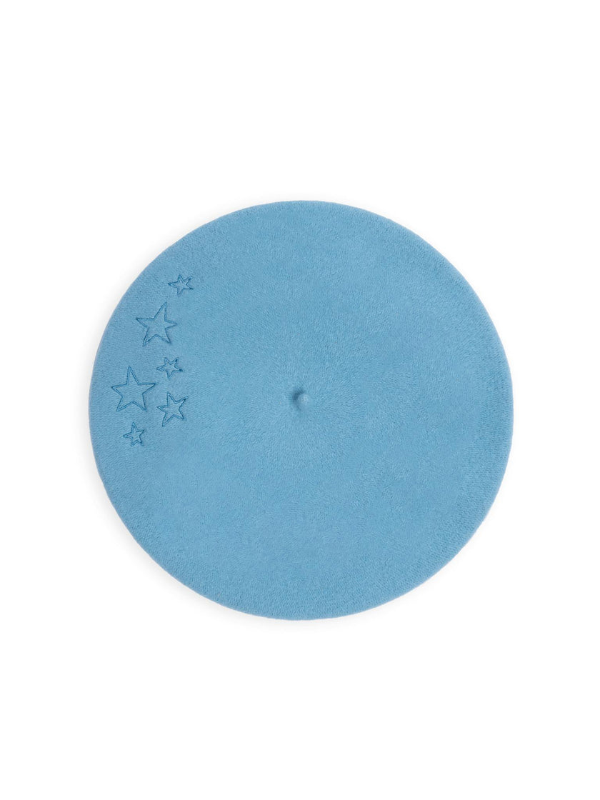 children's wool beret - blue stars