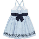 Organic Sleeveless Special Occasion Sundress with Bow Back Detail and Embroidery