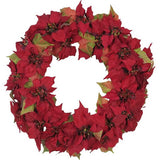 Unlit Poinsettia Wreath