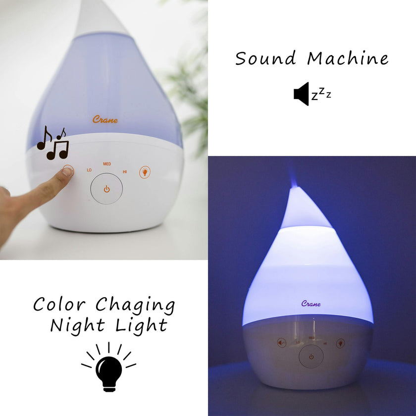 4 in 1 Top Fill 1 Gallon Cool Mist Humidifier Sound Machine