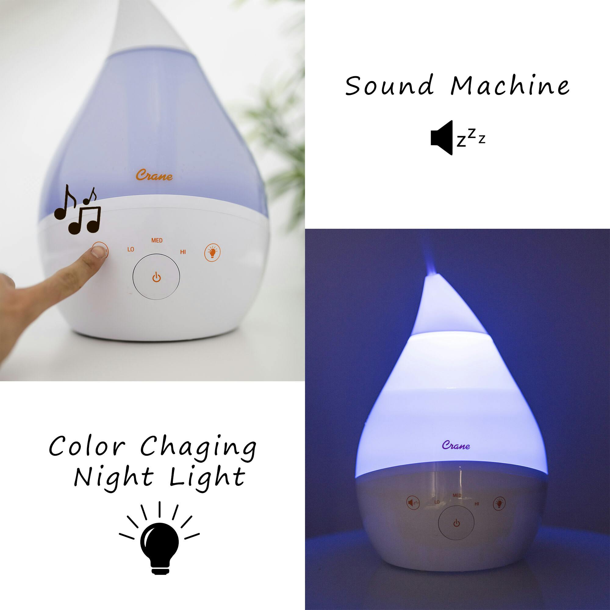 4 in 1 Top Fill 1 Gallon Cool Mist Humidifier Sound Machine