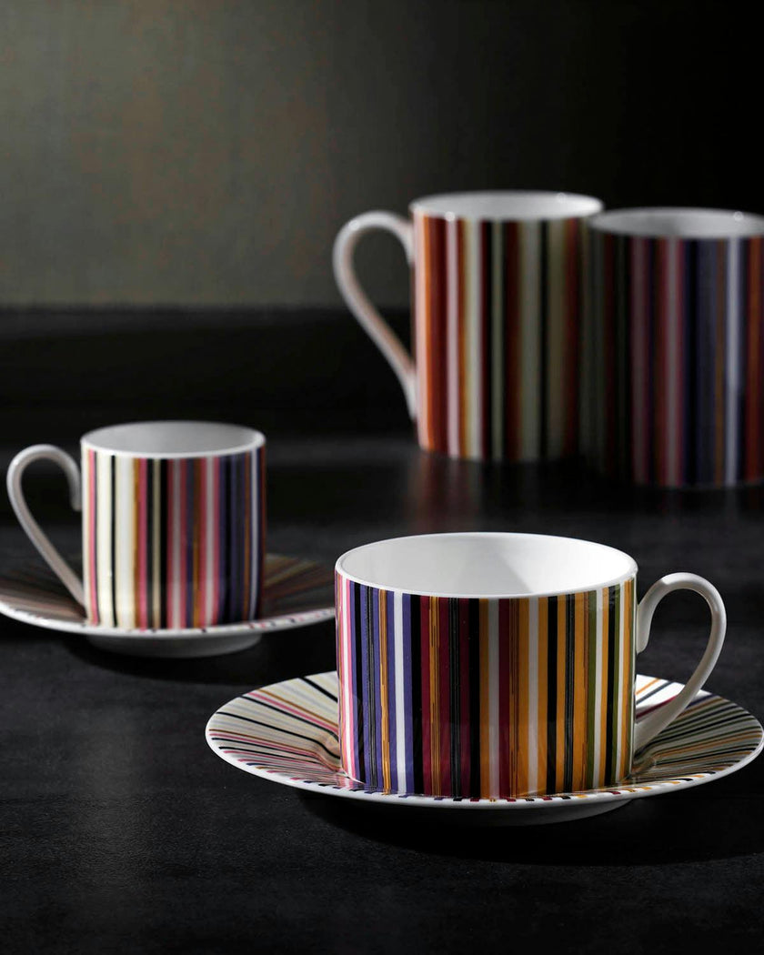 Mug Cup STRIPES Jenkins 148 in Luxury Box diam. 3", H "3.9, cap. 12.5 oz