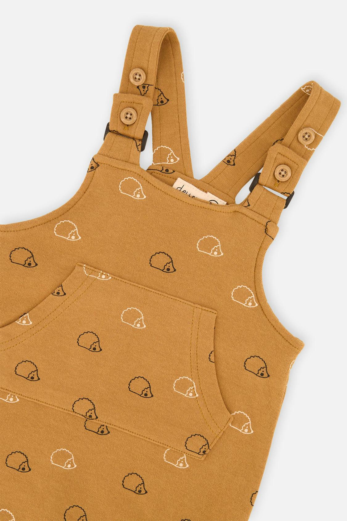 Organic Cotton Onesie With Overalls Set Black And Brown