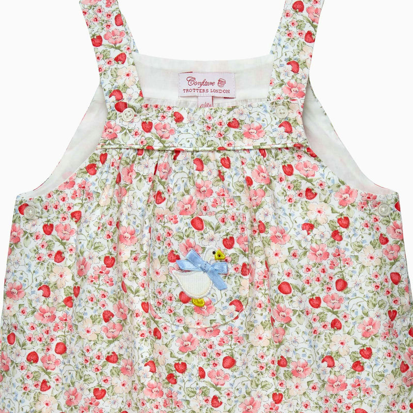 Baby Strawberry Floral Dungarees
