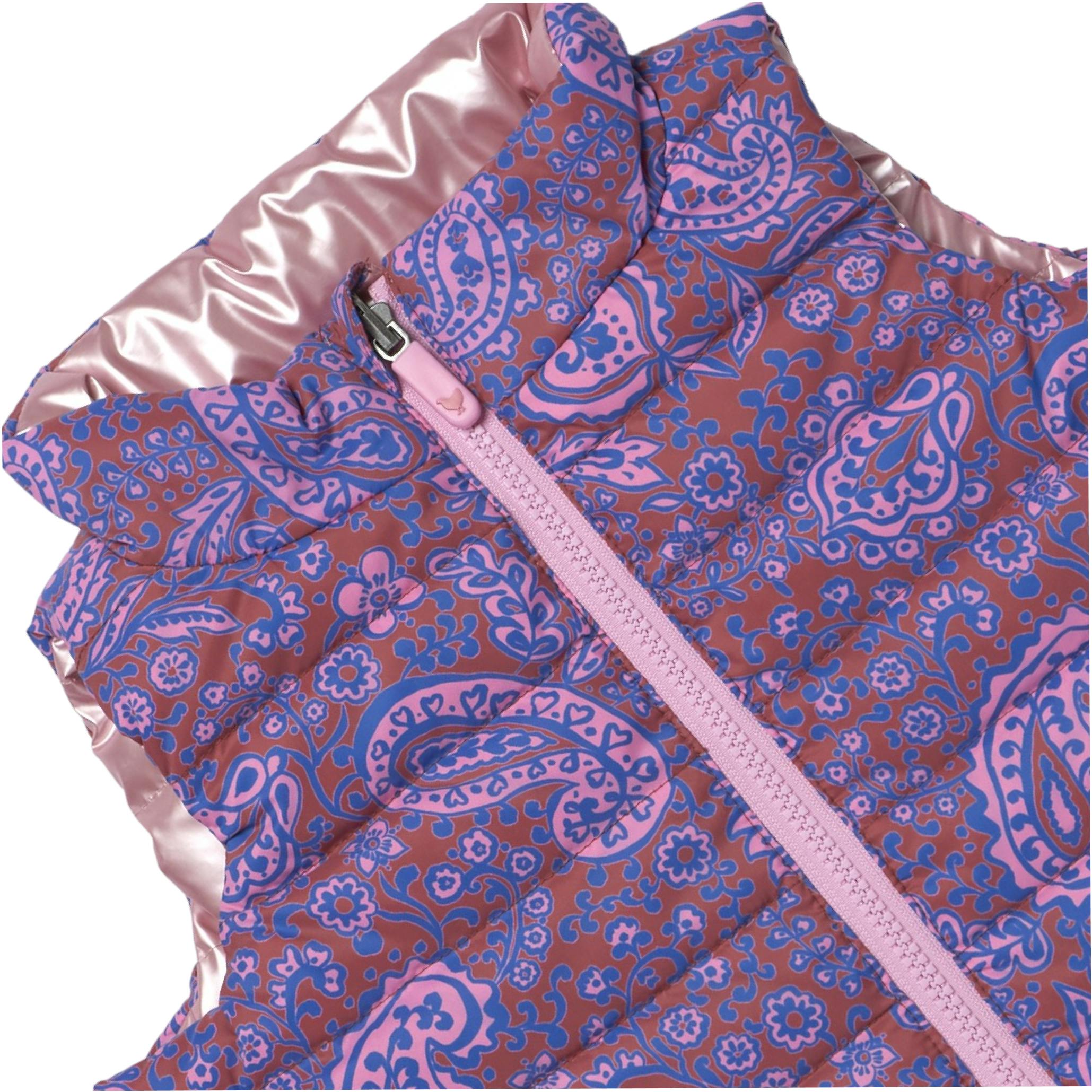 Girls Reversible Riley Vest - Purple Paisley Vines