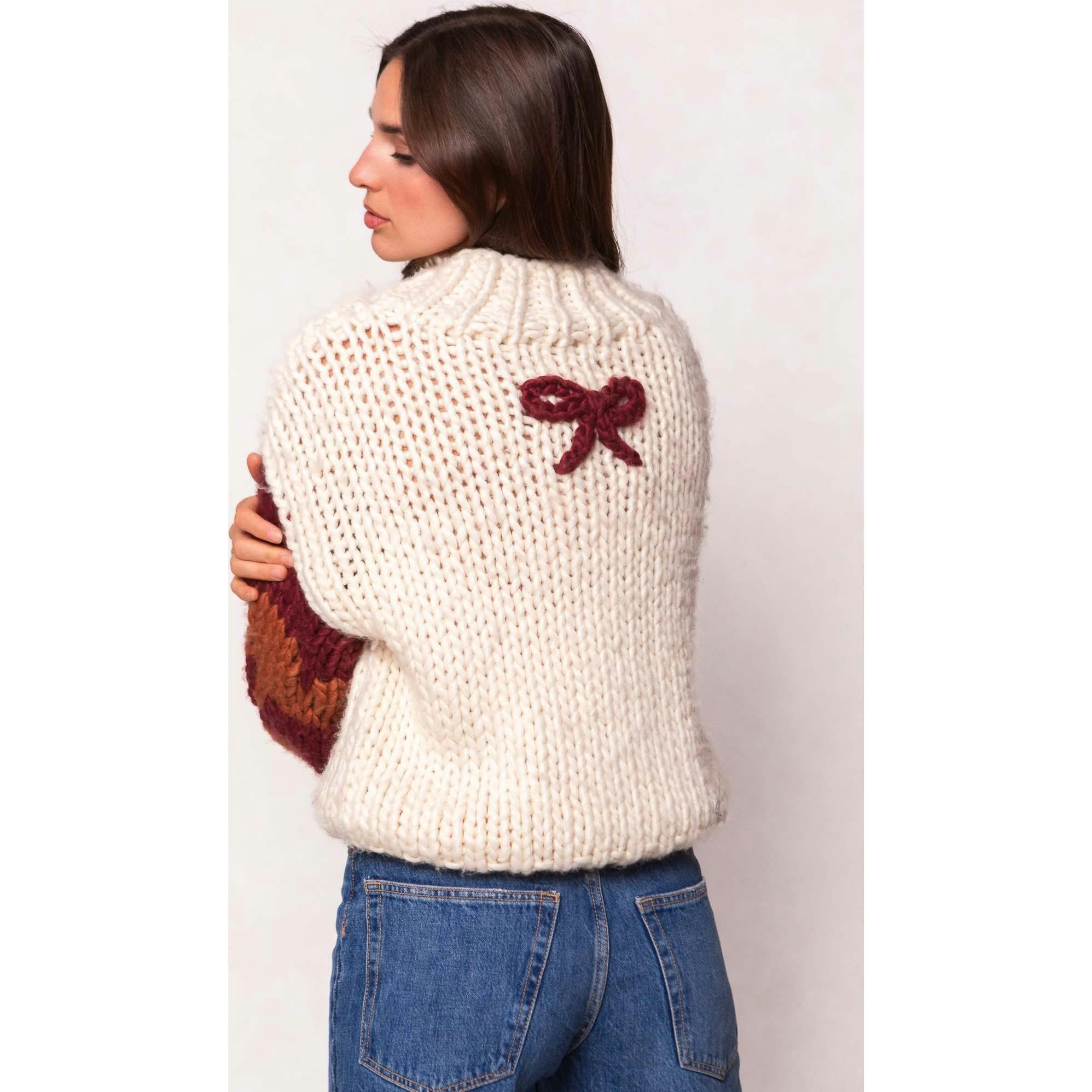 Aimee Sweater in Orange & Cream