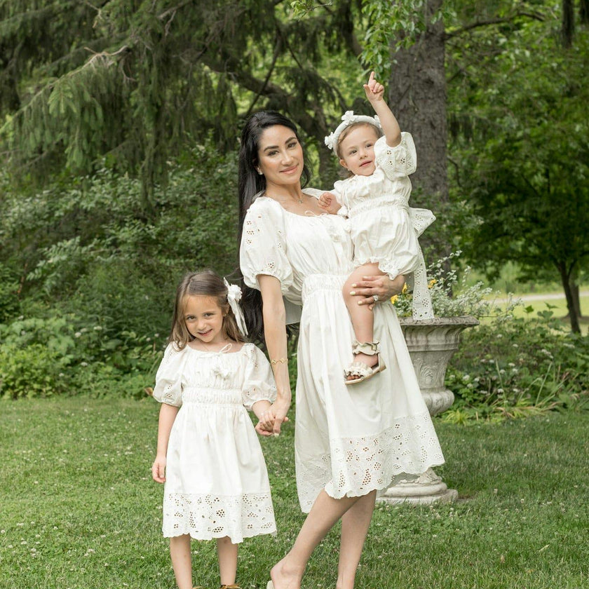 Blanca White Cotton Mom Dress