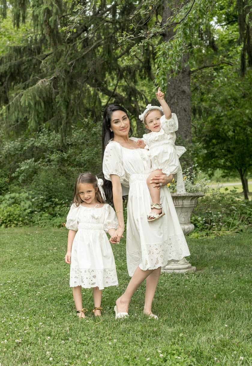 Blanca White Cotton Mom Dress