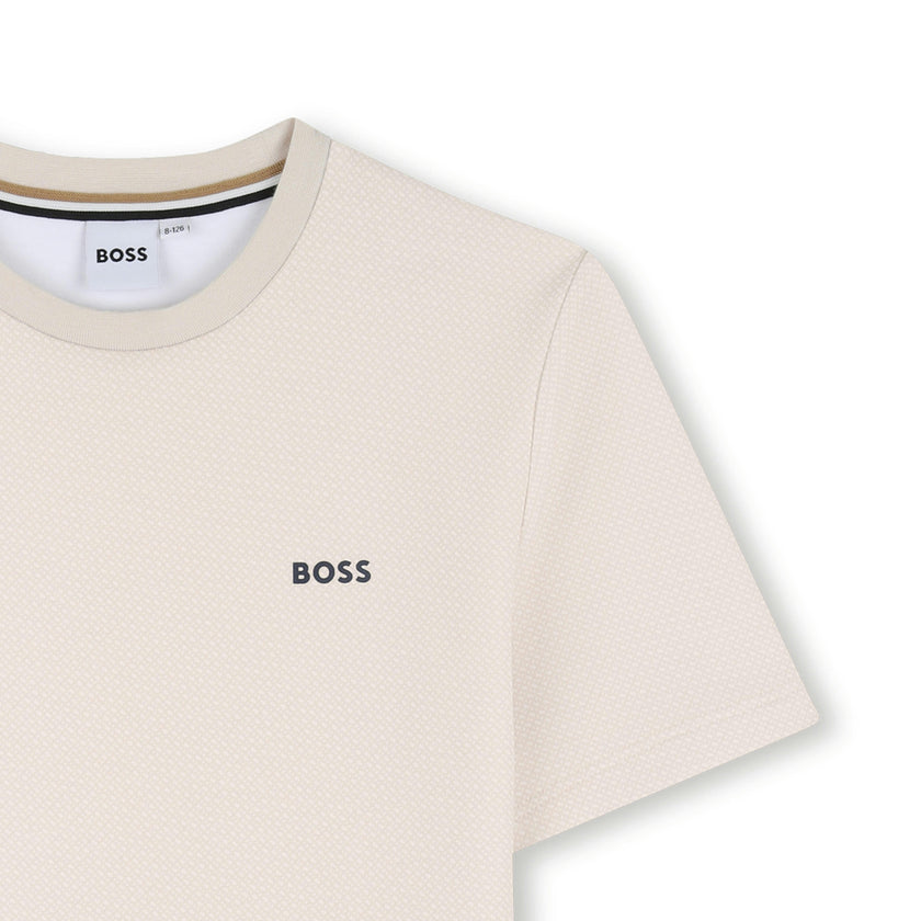 Beige Minimal Logo T-Shirt