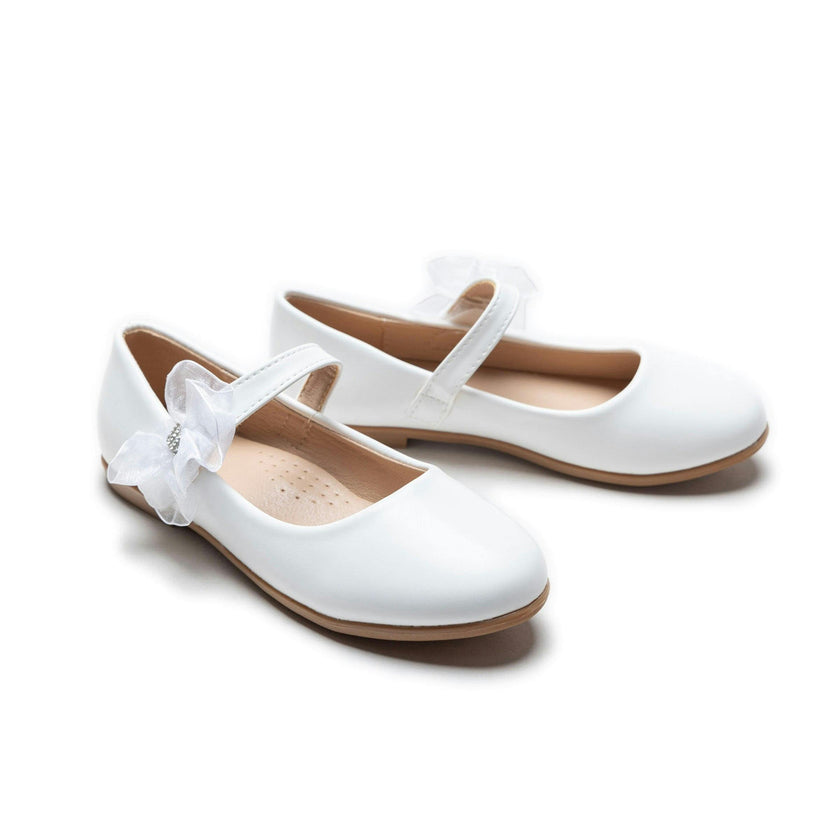 White Haile Rhinestone Flower Flats