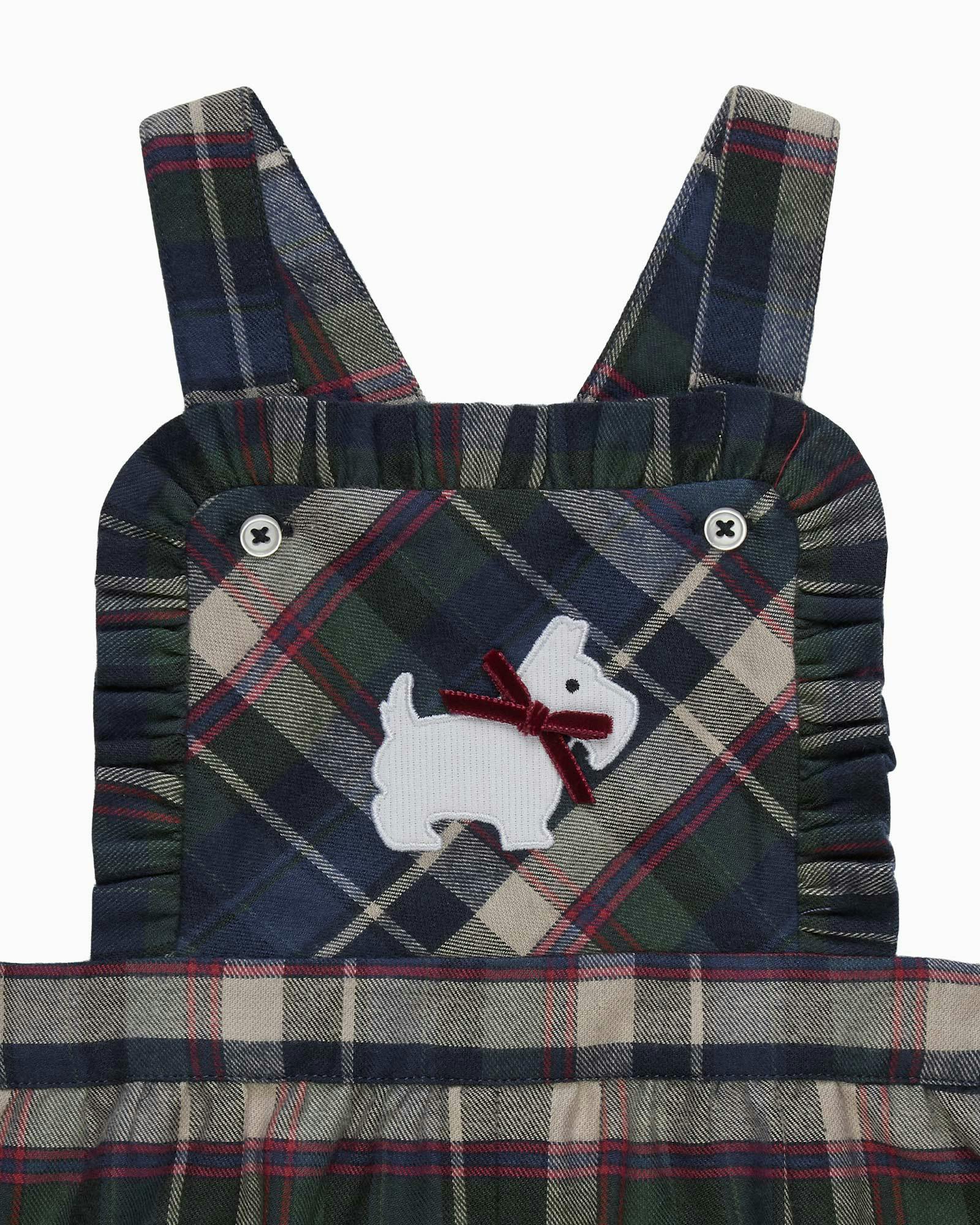 Baby Scottie Plaid  Bib Short
