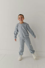 Boys Dario Graphic Sweatshirt in Blue Fog