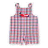 Plaid Seersucker Shortall With Derby Car