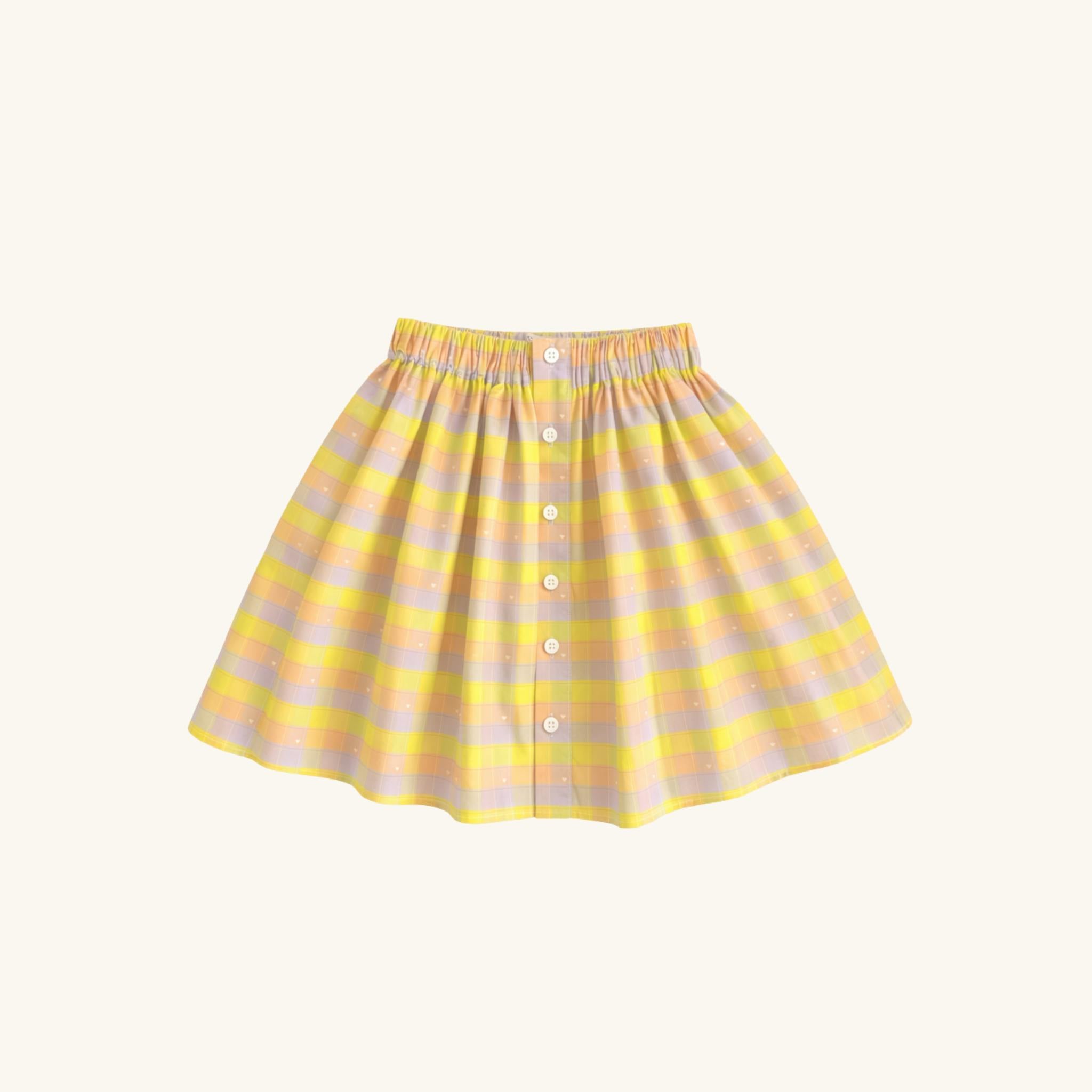 Midi Skirt in Pastel Plaid