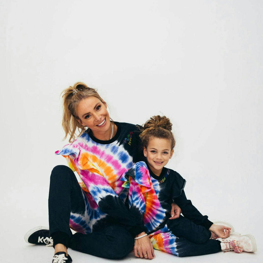 Women’s Rainbow Tie Dye Ruffle Set