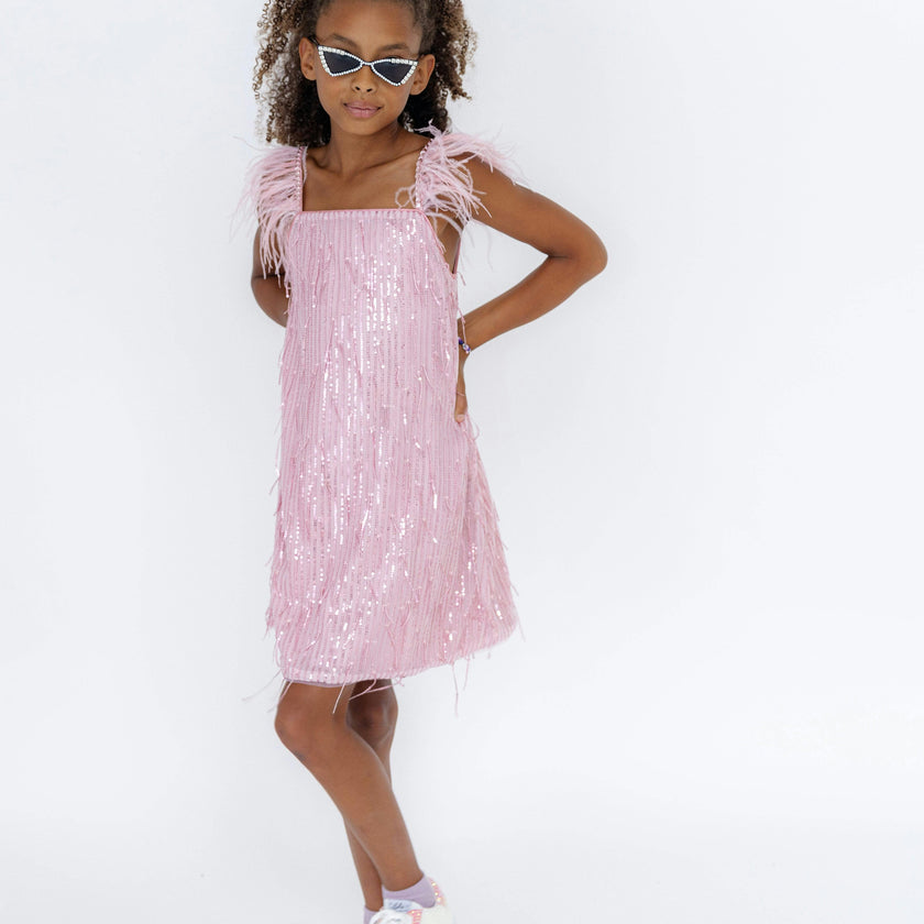 Mila Feather Party Dress