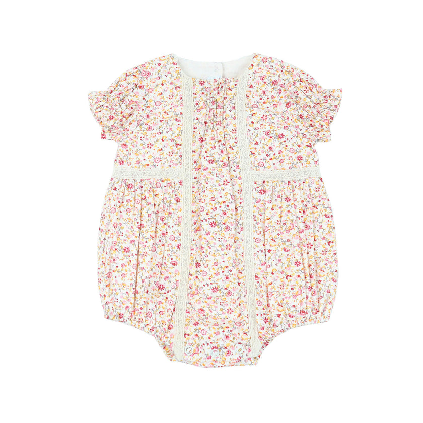 Pink Floral Bubble Romper