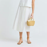 women's white linen wrap skirt