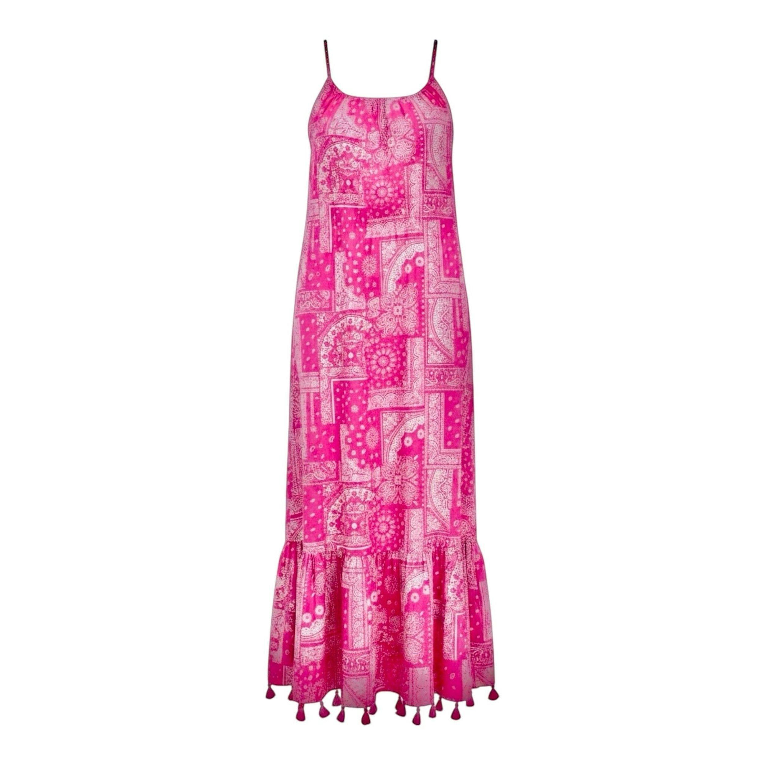 Chantal Women's Sundress Patchwork Bandana, Pink