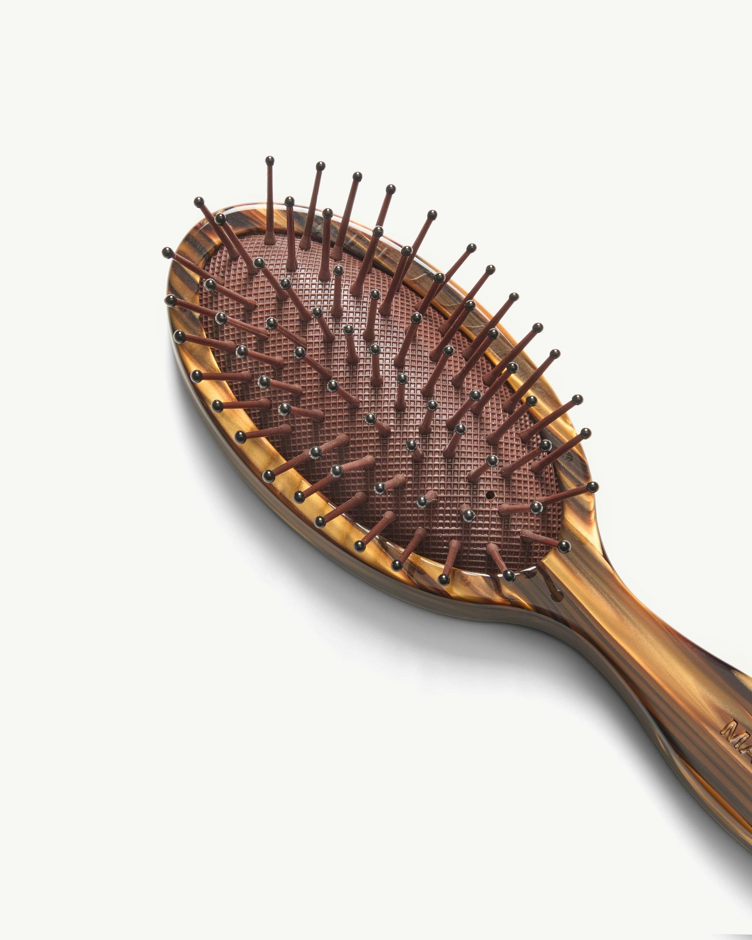 Travel Detangling Hair Brush in Tiger's Eye